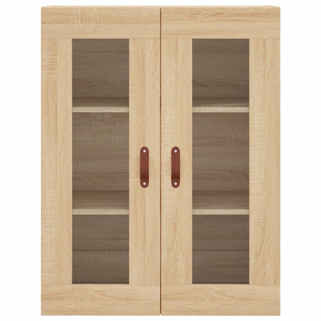 HKH Móveis de Parede 2 Peças Alto em derivados de Madeira, Vidro 69,5 X 34 X 90 Cm - Carvalho Sonoma