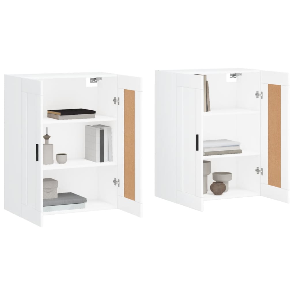 HKH Muebles de Pared 2 Piezas Alto en derivados de Madera, Aluminio 69,5 X 34 X 90 Cm - Blanco