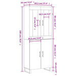 HKH Armario Alto de Madera Procesada, Metal, Cristal 69,5 X 34 X 180 Cm - Blanco