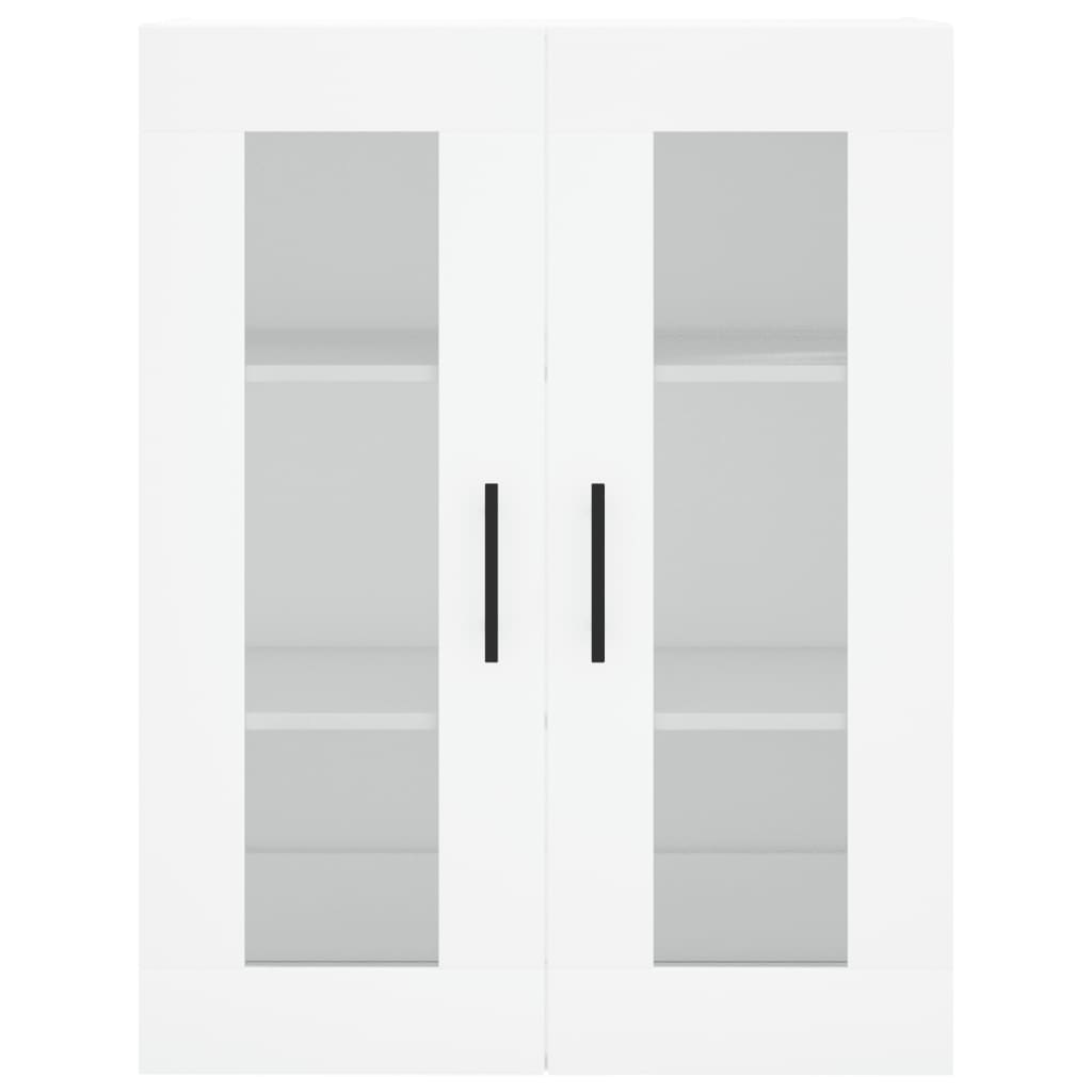HKH Armario Alto de Madera Procesada, Metal, Cristal 69,5 X 34 X 180 Cm - Blanco