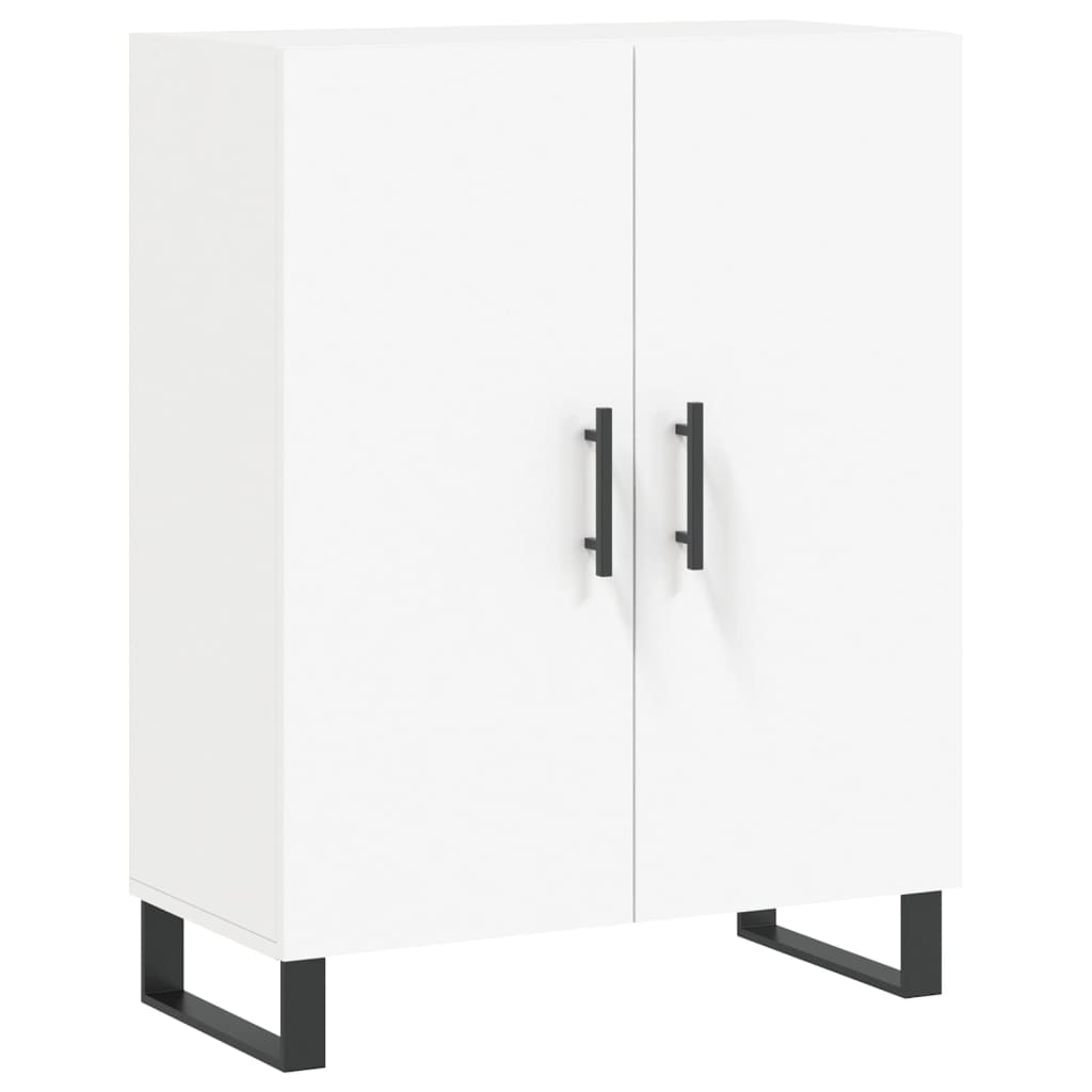 HKH Armario Alto de Madera Procesada, Metal, Cristal 69,5 X 34 X 180 Cm - Blanco