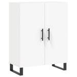 HKH Armario Alto de Madera Procesada, Metal, Cristal 69,5 X 34 X 180 Cm - Blanco