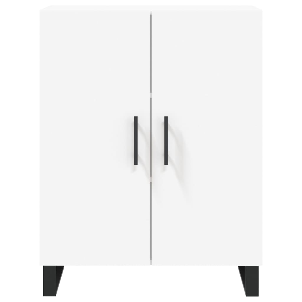 HKH Armario Alto de Madera Procesada, Metal, Cristal 69,5 X 34 X 180 Cm - Blanco