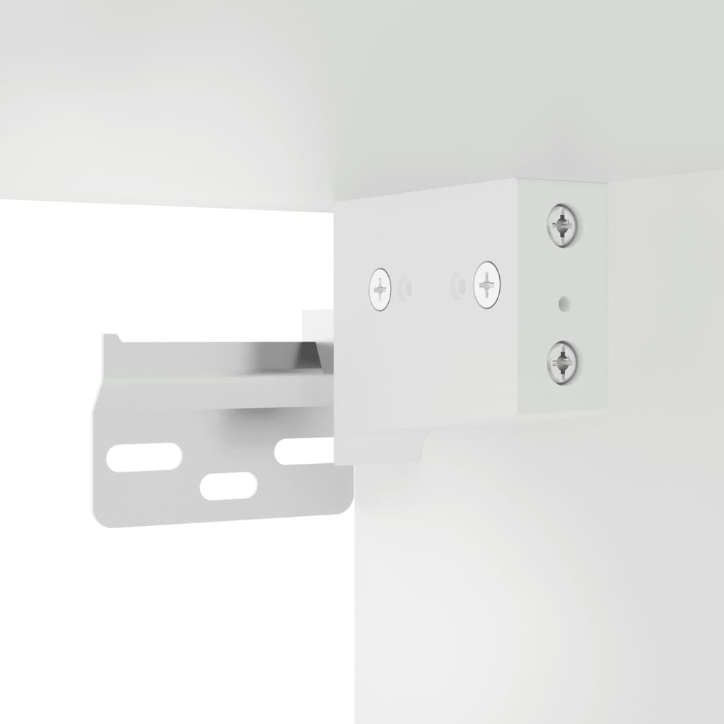 HKH Armario Alto de Madera Procesada, Metal, Cristal 69,5 X 34 X 180 Cm - Blanco