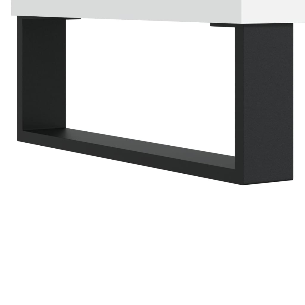 HKH Armario Alto de Madera Procesada, Metal, Cristal 69,5 X 34 X 180 Cm - Blanco