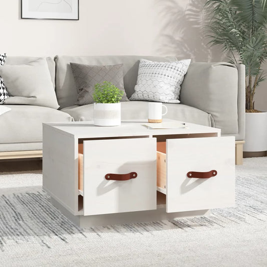 Mesa de centro HKH, pino macizo - blanco