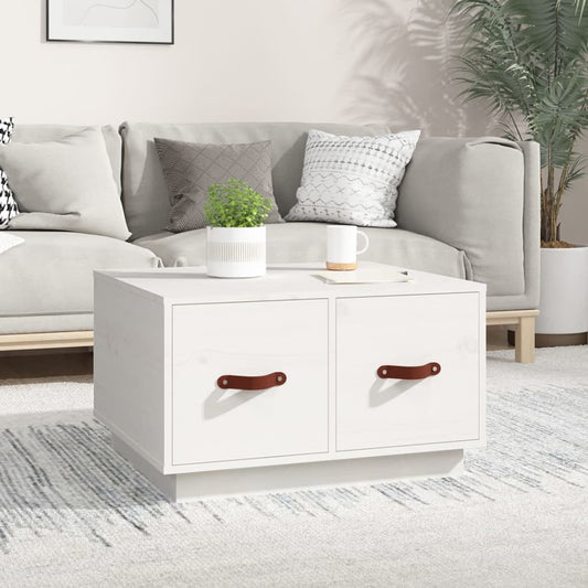 Mesa de centro HKH, pino macizo - blanco
