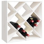 HKH Botellero de madera maciza de pino - 62x25x62 cm - Blanco