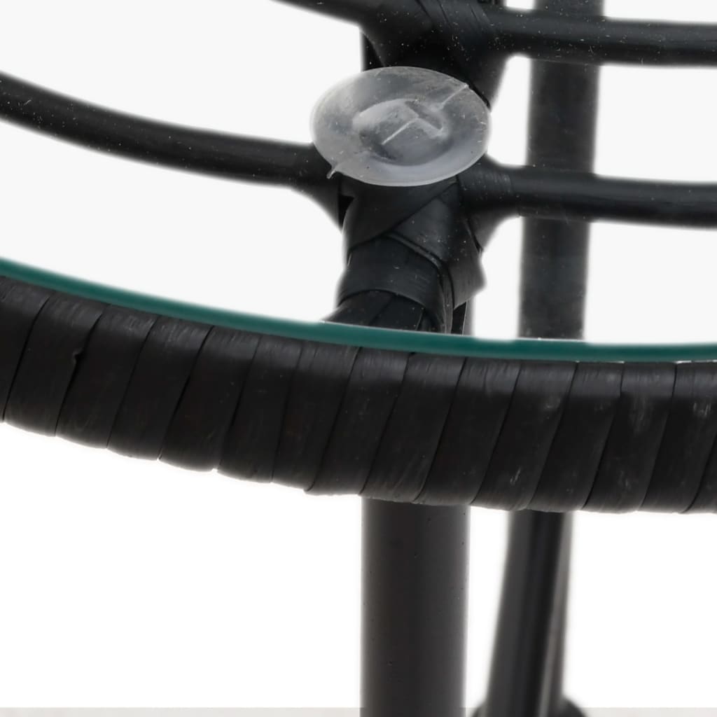 HKH Mesa de Jantar Ã˜55 Cm Â Vidro Temperado e Aço - Preto
