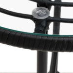 HKH Mesa de Jantar Ã˜55 Cm Â Vidro Temperado e Aço - Preto