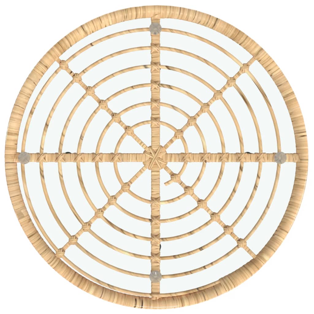 HKH Mesa de Jantar Ã˜80 Cmâ Vidro Temperado e Aço - Marrom