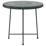 HKH Mesa de Jantar Ã˜80 Cm Â Vidro Temperado e Aço - Preto