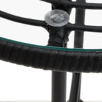 HKH Mesa de Jantar Ã˜80 Cm Â Vidro Temperado e Aço - Preto