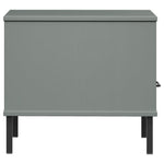 HKH Mesa Cabeceira com Pernas de Maciço Oslo em Metal - Cinzento