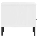 HKH Mesa de Cabeceira com Pernas de Maciço Oslo em Metal - Branco