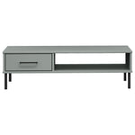 HKH Mesa de Centro com Pernas de Pinho Maciço Oslo Cinzento em Metal