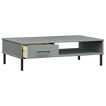HKH Mesa de Centro com Pernas de Pinho Maciço Oslo Cinzento em Metal