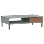 HKH Mesa de Centro com Pernas de Pinho Maciço Oslo Cinzento em Metal