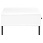 HKH Mesa de Centro com Pernas de Pinho Maciço Oslo Branco em Metal
