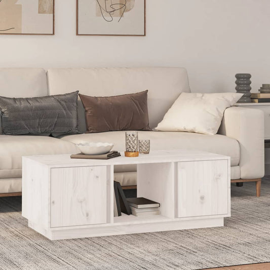 Mesa de centro HKH, pino macizo - blanco