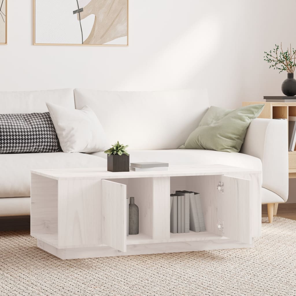 Mesa de centro HKH, pino macizo - blanco