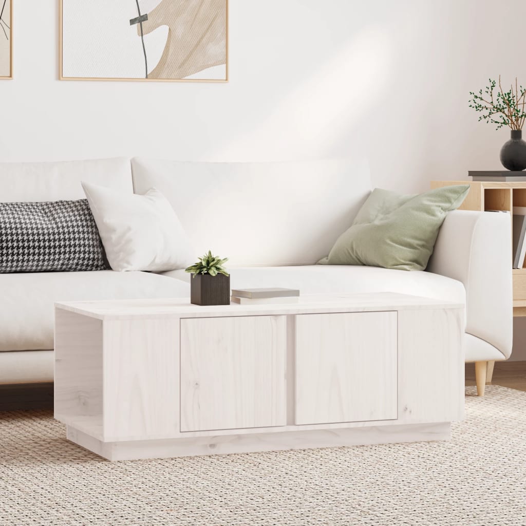 Mesa de centro HKH, pino macizo - blanco