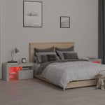 HKH Conjunto de 2 Mesas de Cabeceira com Luz Led - Cinza Cimento