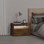 HKH Mesa de Cabeceira com Leds Fumado em Carvalho