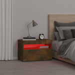 HKH Mesa de Cabeceira com Leds Fumado em Carvalho