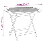 HKH Conjunto de Jantar P/ Jardim 5 Pcs Madeira de Acácia Maciça - Marrom
