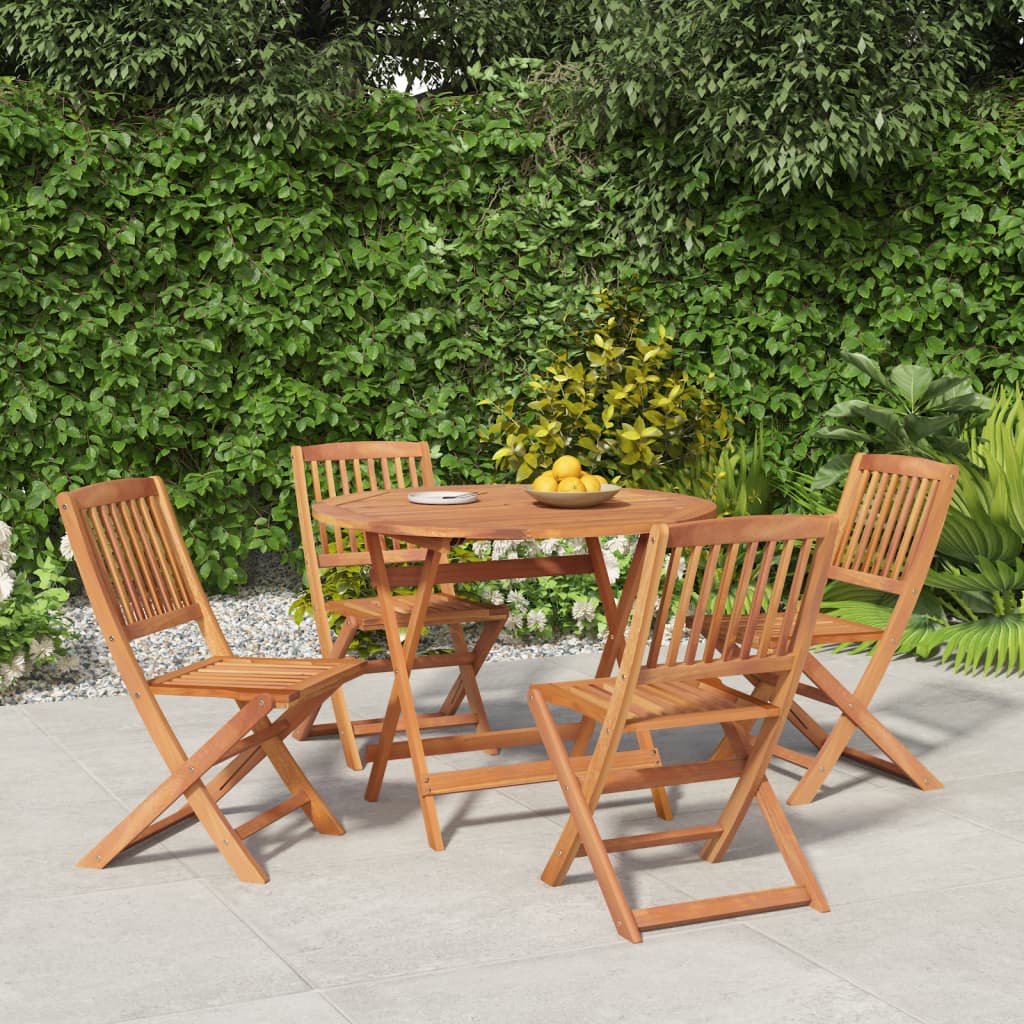 HKH Conjunto de Jantar P/ Jardim 5 Pcs Madeira de Acácia Maciça - Marrom