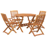 HKH Conjunto de Jantar P/ Jardim 5 Pcs Madeira de Acácia Maciça - Marrom