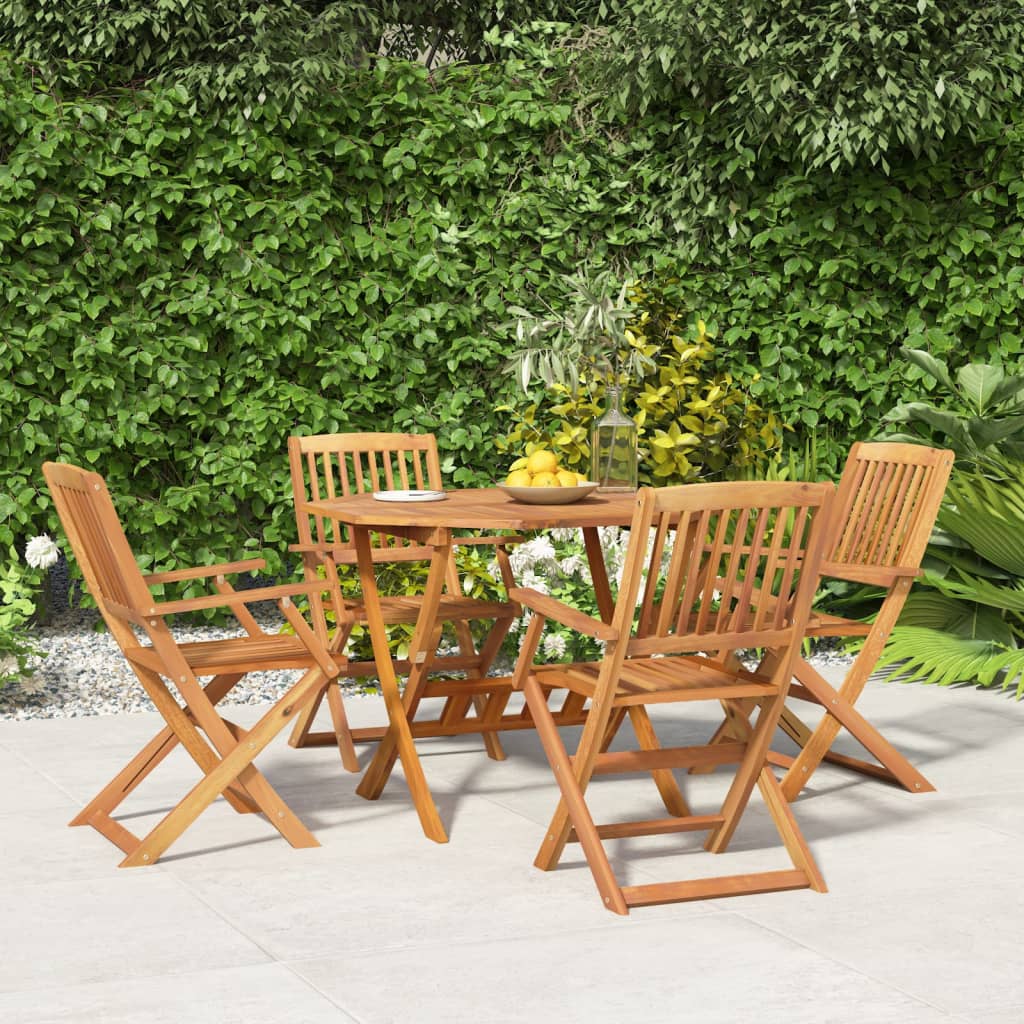 HKH Conjunto de Jantar P/ Jardim 5 Pcs Madeira de Acácia Maciça - Marrom