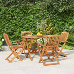 HKH Conjunto de Jantar P/ Jardim 5 Pcs Madeira de Acácia Maciça - Marrom