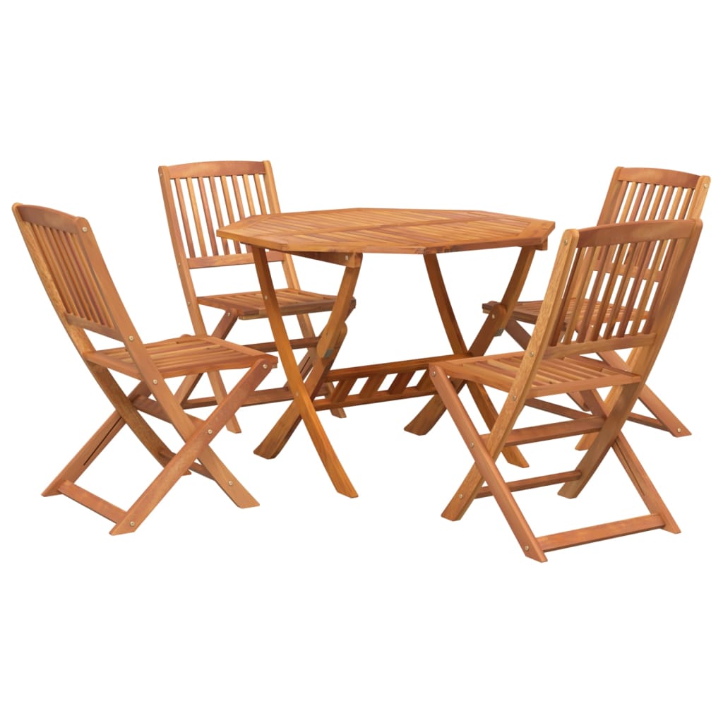 HKH Conjunto de Jantar P/ Jardim 5 Pcs Madeira de Acácia Maciça - Marrom