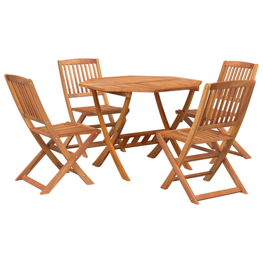HKH Conjunto de Jantar P/ Jardim 5 Pcs Madeira de Acácia Maciça - Marrom