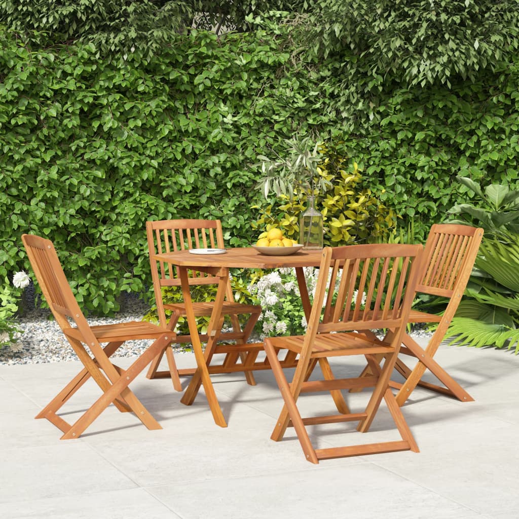 HKH Conjunto de Jantar P/ Jardim 5 Pcs Madeira de Acácia Maciça - Marrom