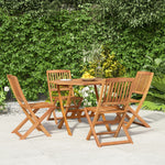 HKH Conjunto de Jantar P/ Jardim 5 Pcs Madeira de Acácia Maciça - Marrom