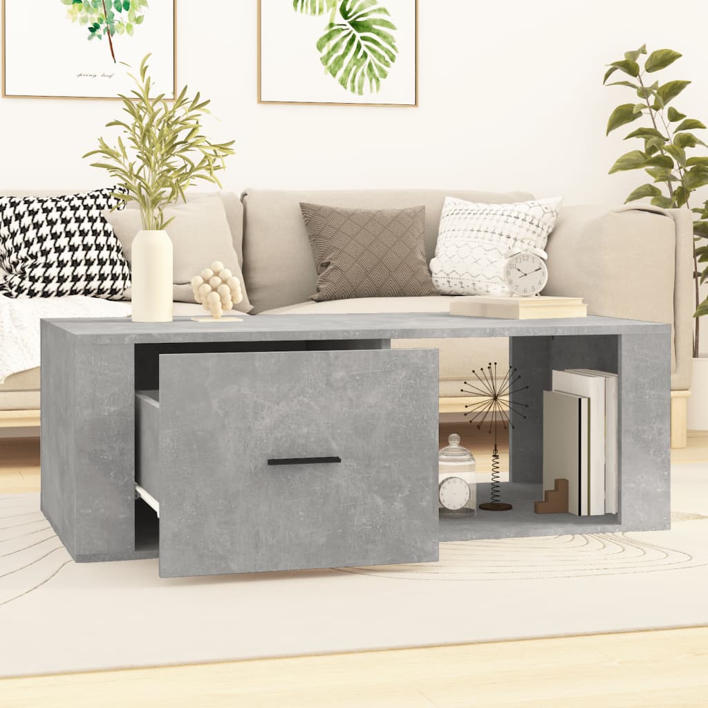Mesa de centro HKH de aglomerado de madera gris cemento