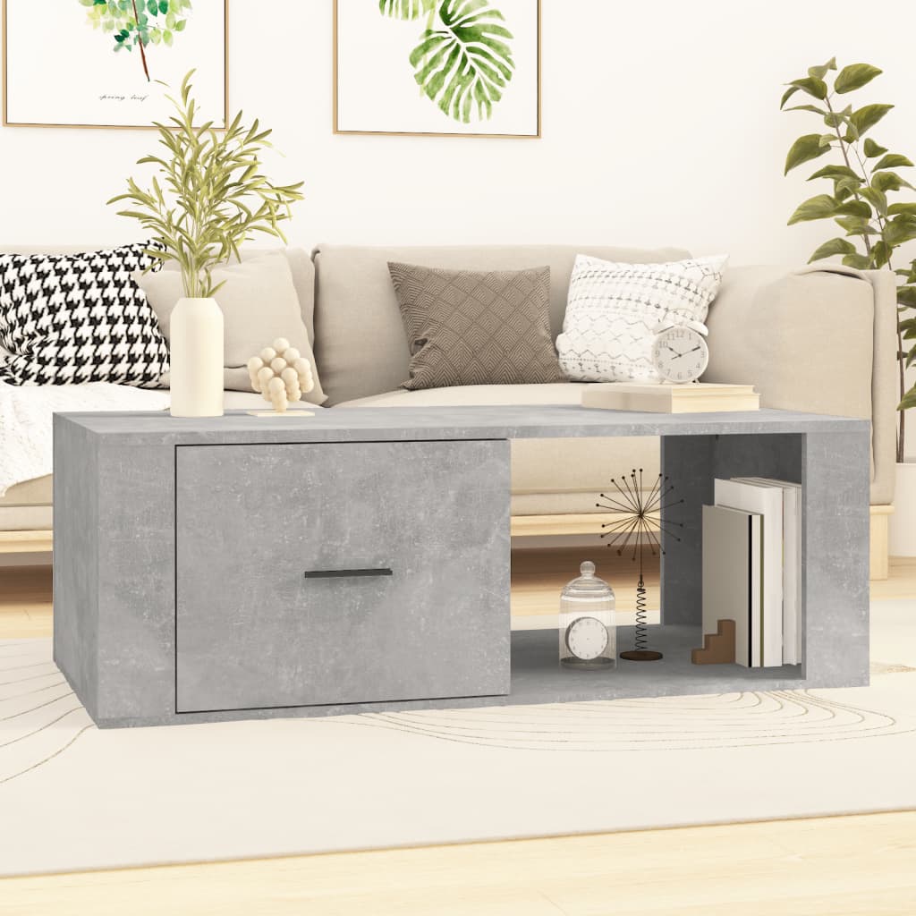 Mesa de centro HKH de aglomerado de madera gris cemento