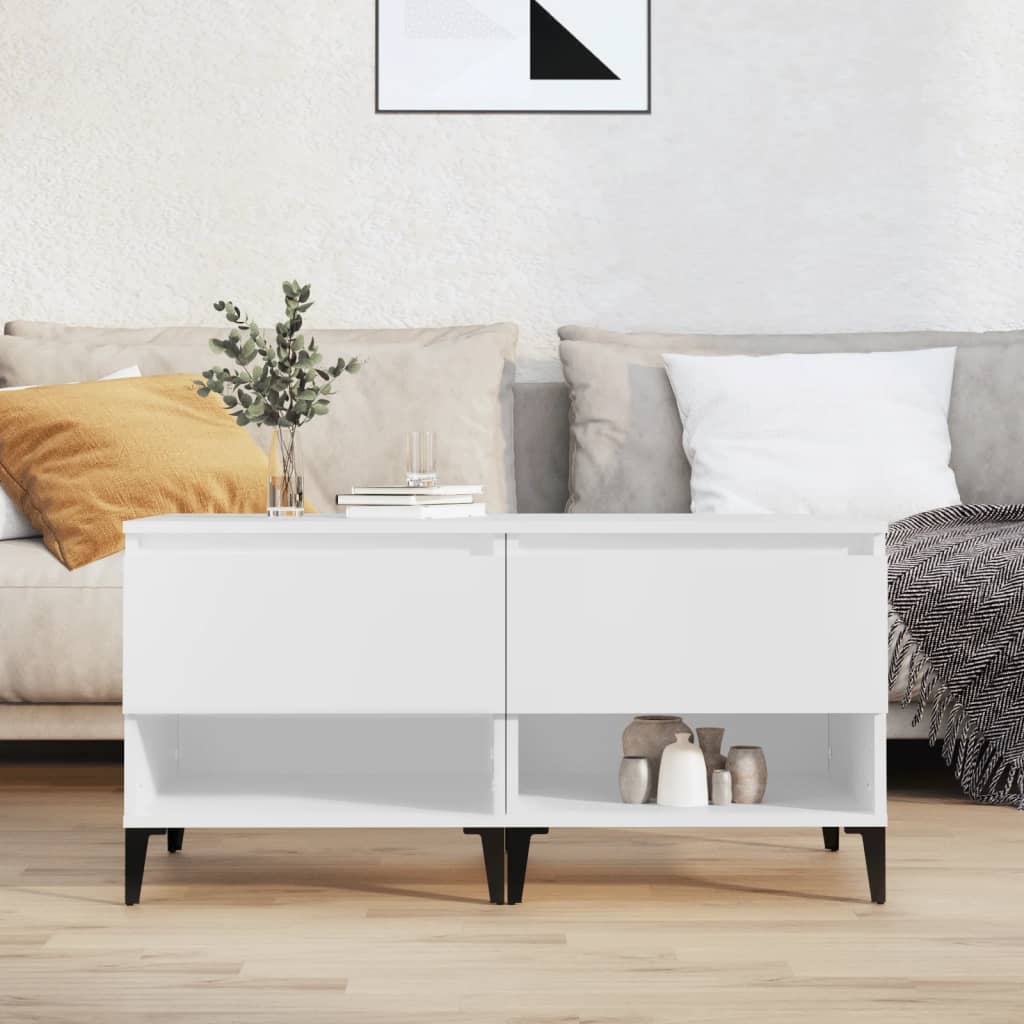 HKH Set de 2 Mesas Auxiliares de Madera Contrachapada - Blanco