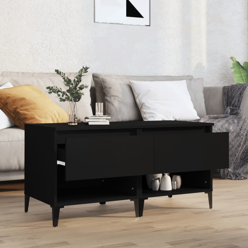 HKH Juego de 2 Mesas Auxiliares de Madera - Negro