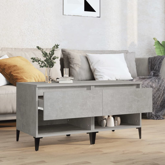 HKH Juego de 2 mesas auxiliares de madera contrachapada - Gris Cemento