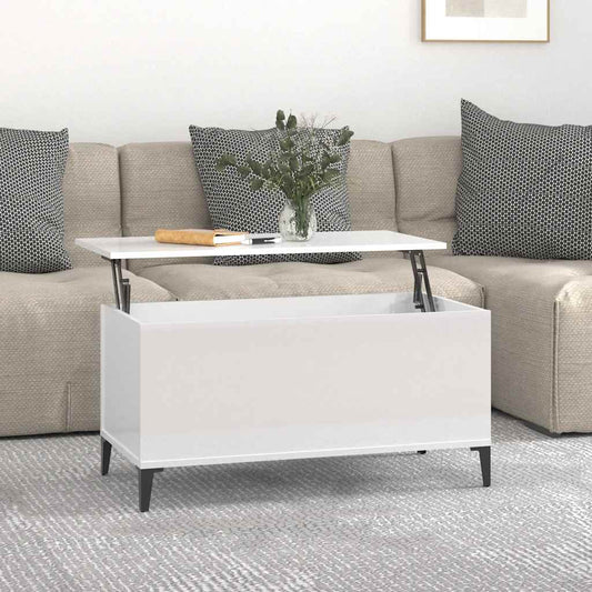 Mesa de centro HKH en madera lacada brillante - Blanco