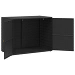 HKH Armário de Armazenamento de Jardim em Vime Sintético - 100x55,5x80 Cm - Preto