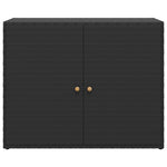 HKH Armário de Armazenamento de Jardim em Vime Sintético - 100x55,5x80 Cm - Preto