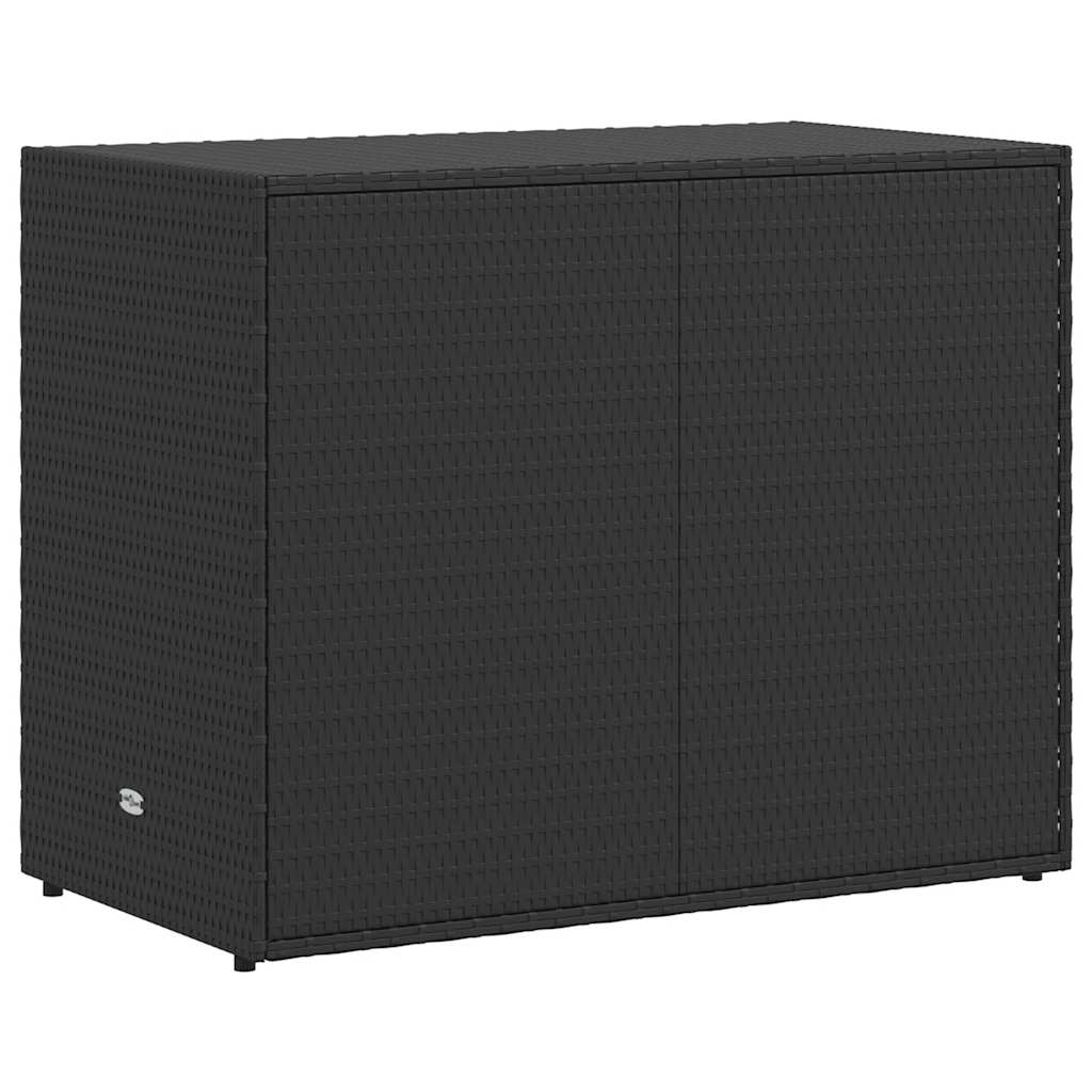 HKH Armário de Armazenamento de Jardim em Vime Sintético - 100x55,5x80 Cm - Preto