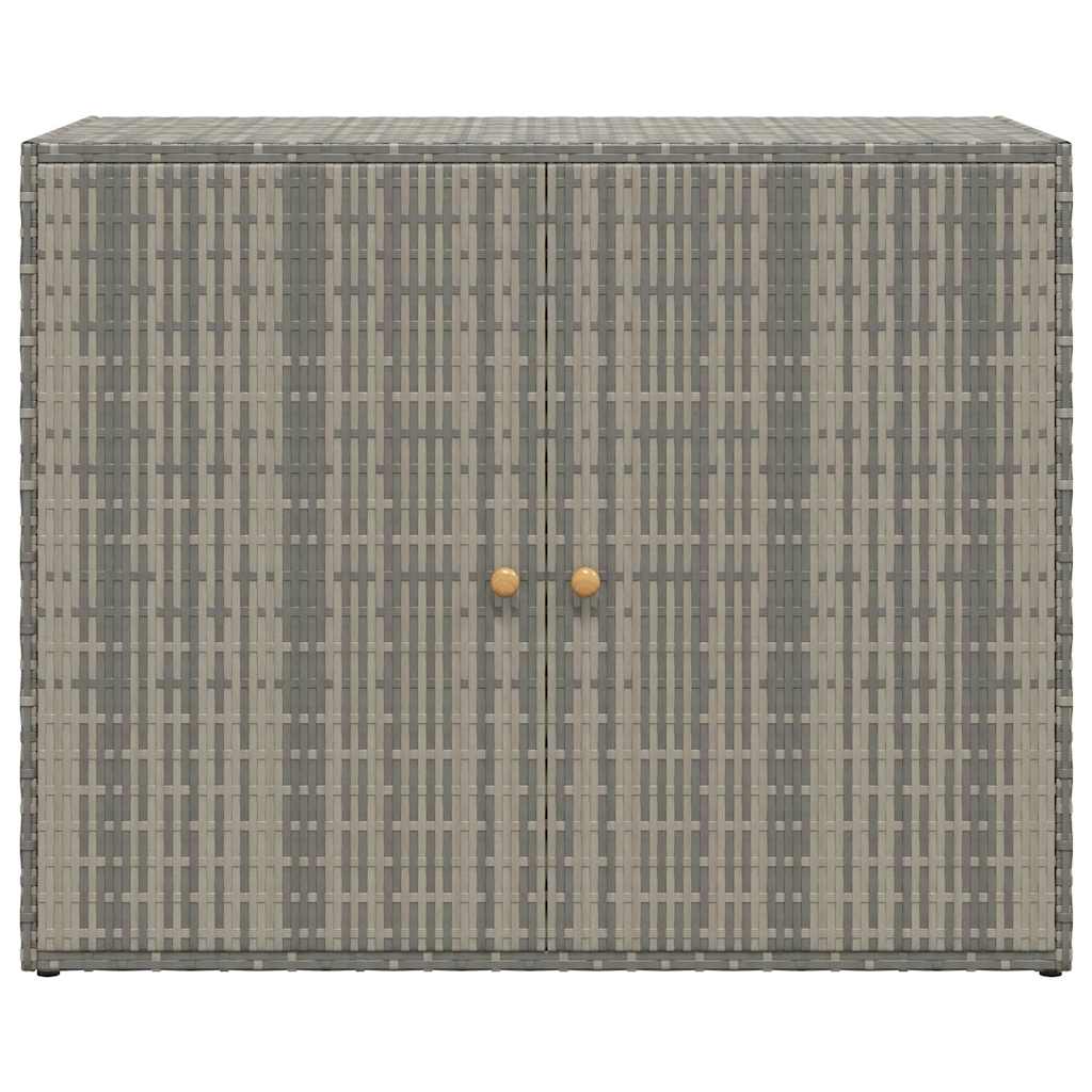 HKH Armário de Arrumação P/ Jardim em Vime PE - 100x55,5x80 Cm - Cinzento