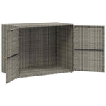 HKH Armário de Arrumação P/ Jardim em Vime PE - 100x55,5x80 Cm - Cinzento