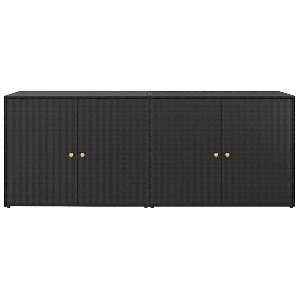 HKH Armário de Jardim em Vime Sintético - 198x55,5x80 Cm - Preto